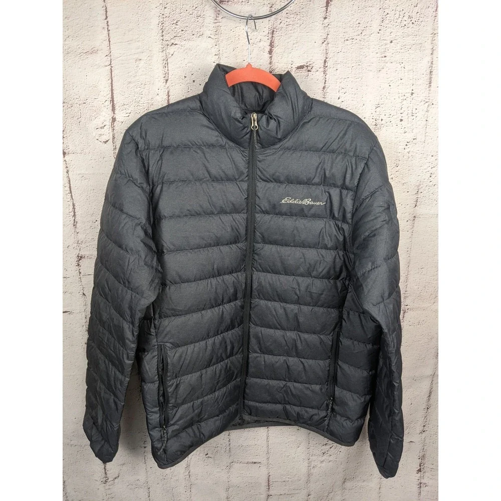 Eddie Bauer Mens Cirruslite 650 Down Puffer Jacket Gray Size Medium EB650